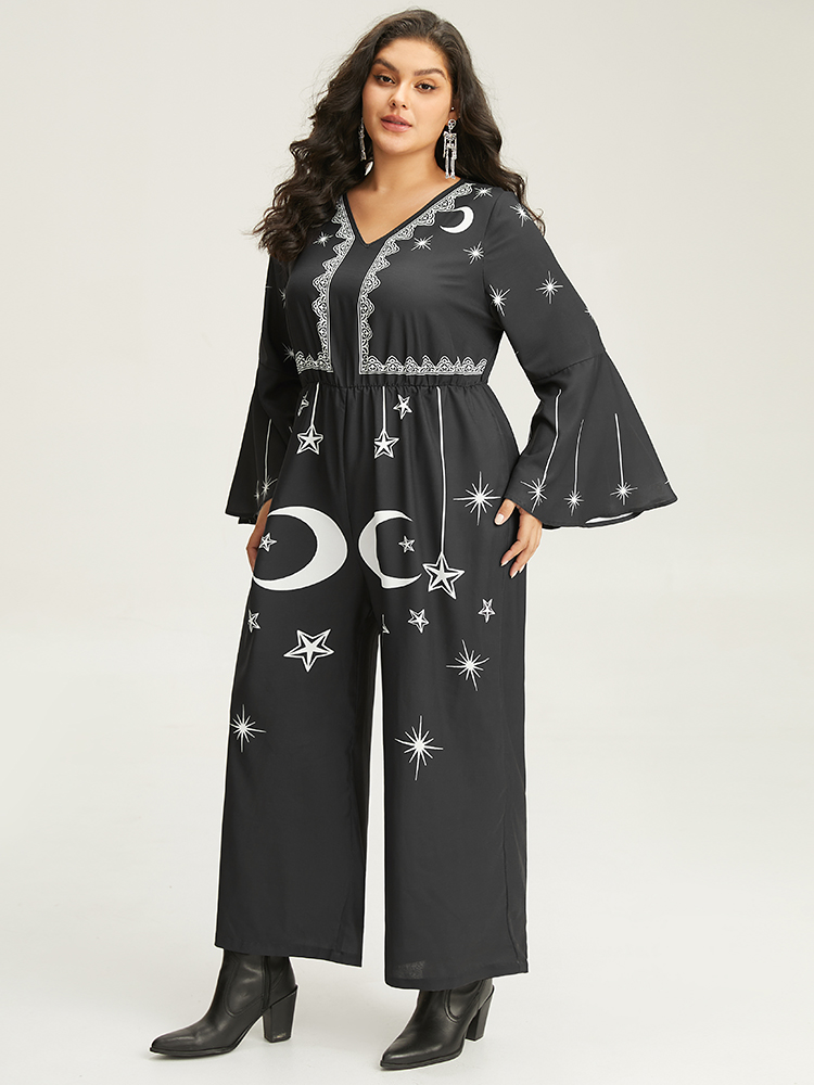 Plus Size Women Festival-Halloween Graphic-Halloween Printed Regular Pocket Casual Jumpsuits BloomChic 