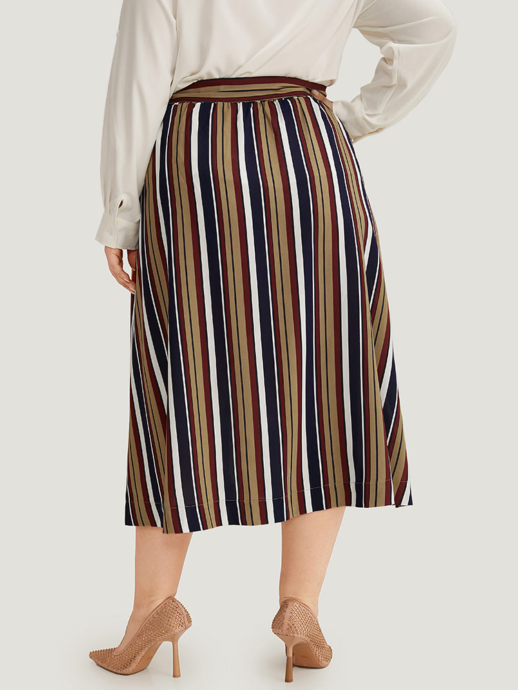 Plus Size Women Dailywear A-line Belt Office Skirts BloomChic 