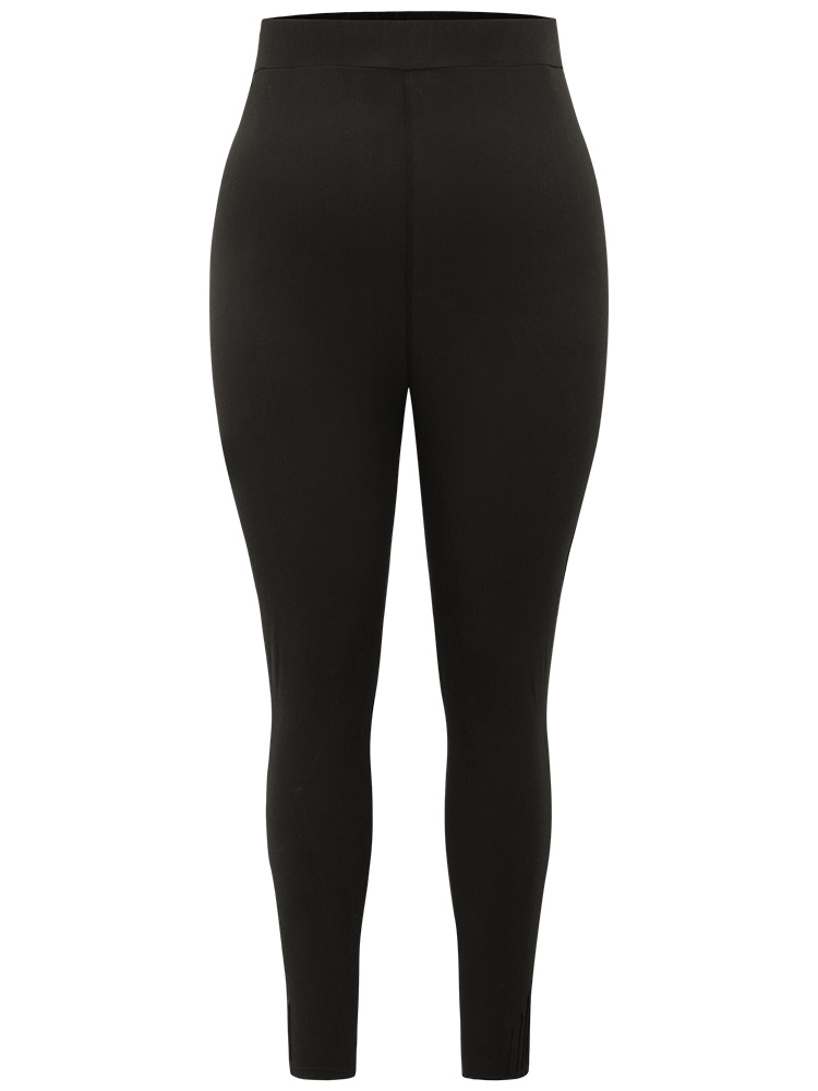 Plus Size Women Everyday Plain Plain High stretch Skinny High Rise Casual Leggings BloomChic 