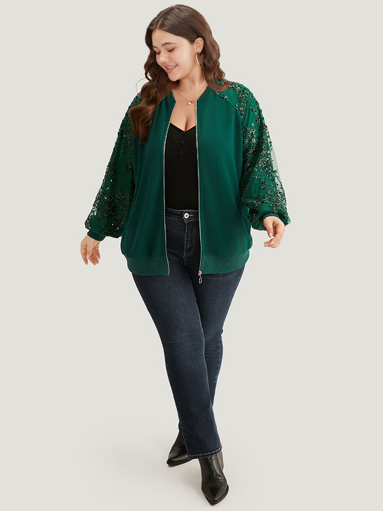 Plus Size Women Dailywear Plain Embroidered Casual Jackets BloomChic 