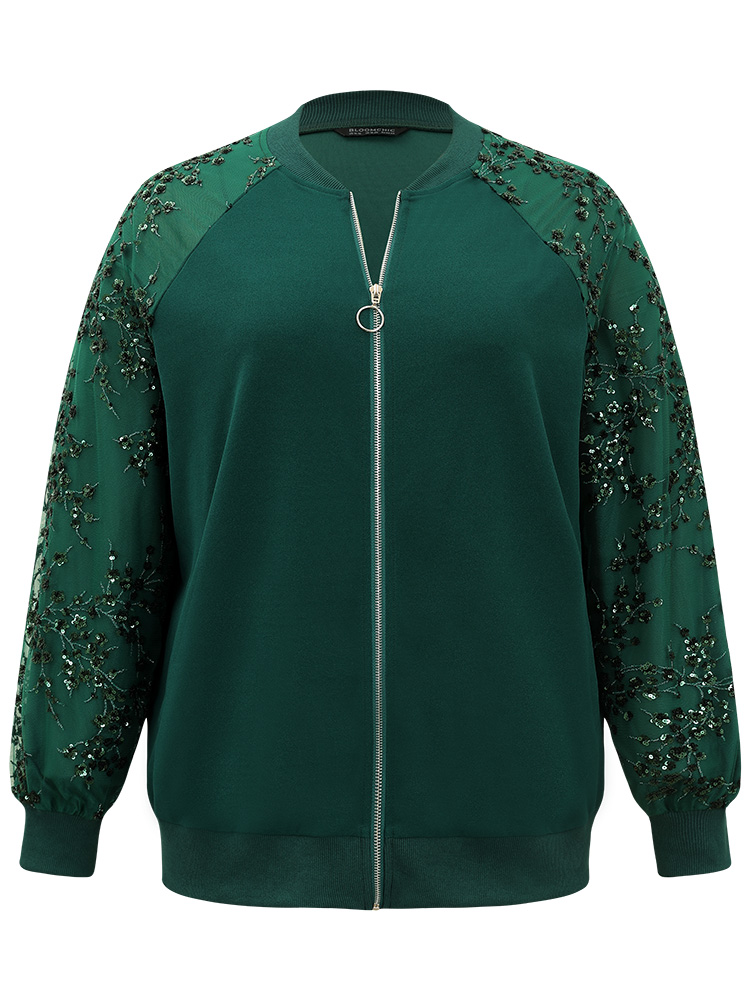 Plus Size Women Dailywear Plain Embroidered Casual Jackets BloomChic 