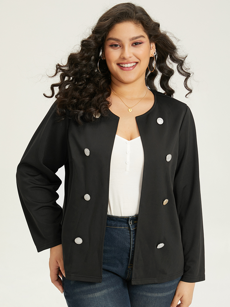 Plus Size Women Work Plain Plain At the Office Jackets BloomChic 