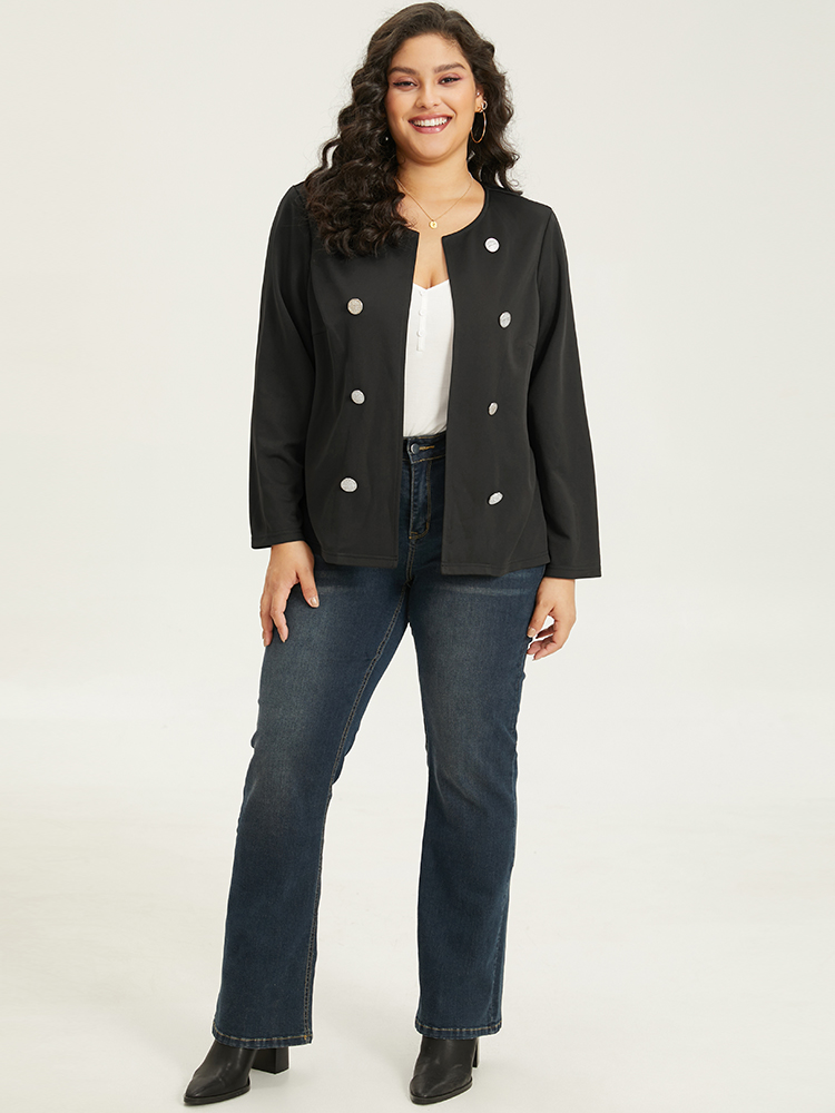 Plus Size Women Work Plain Plain At the Office Jackets BloomChic 