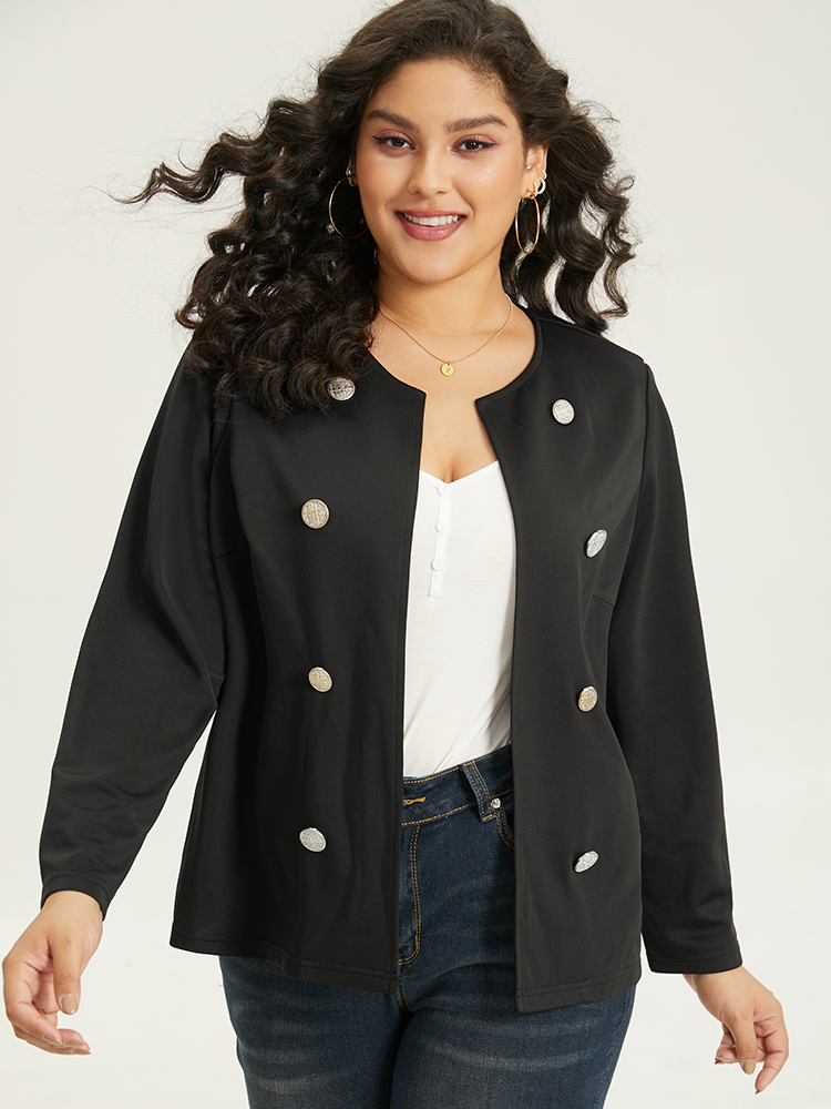 Plus Size Women Work Plain Plain At the Office Jackets BloomChic 