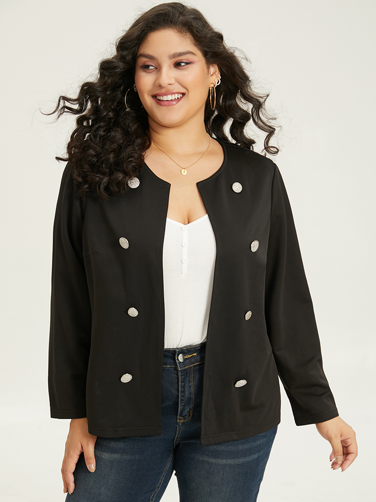 Plus Size Women Work Plain Plain At the Office Jackets BloomChic 