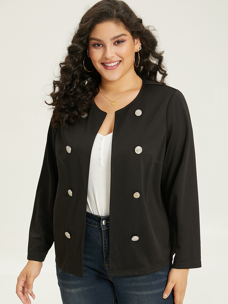 Plus Size Women Work Plain Plain At the Office Jackets BloomChic 