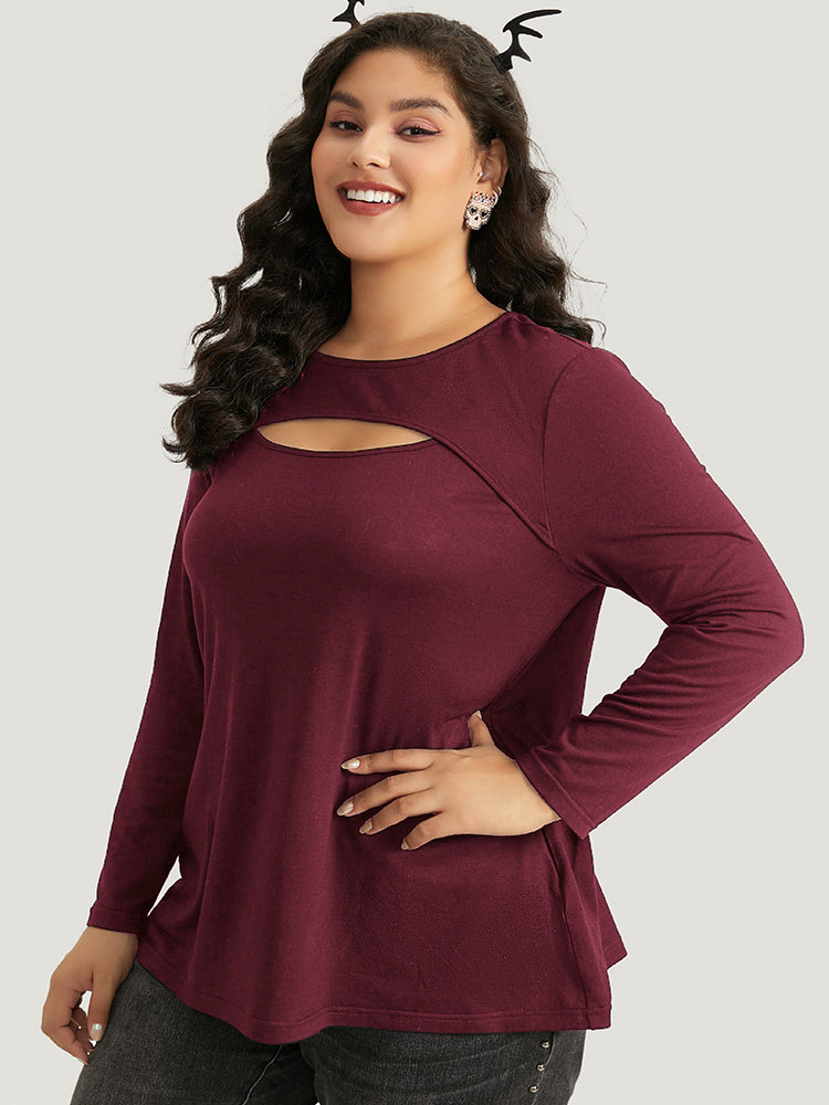 

Halloween Supersoft Essentials Solid Cut Out T-shirt, Burgundy