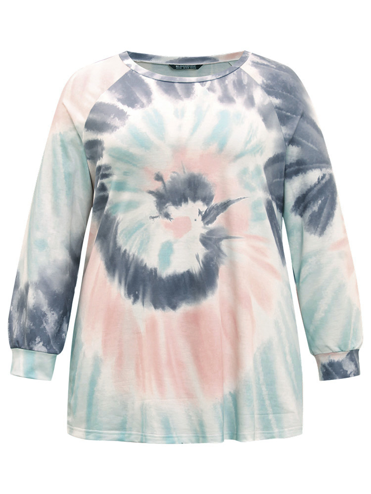 

Plus Size Tie Dye Round Neck Sweatshirt Women Multicolor Casual Tie Dye Round Neck Dailywear Sweatshirts BloomChic