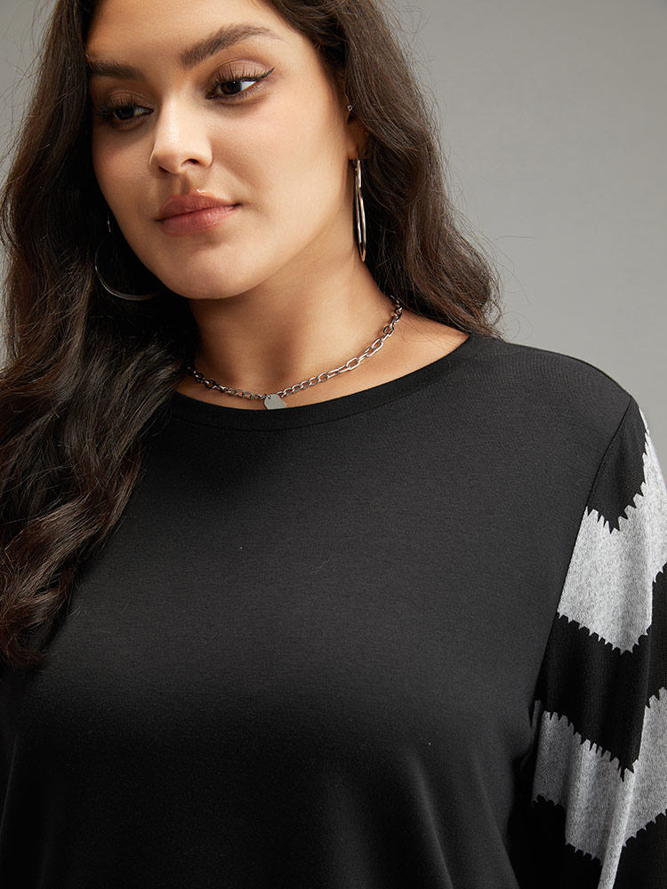 Plus Size Women Dailywear Graphic Elastic cuffs Regular Regular Sleeve Long Sleeve Round Neck Casual Sweatshirts BloomChic 