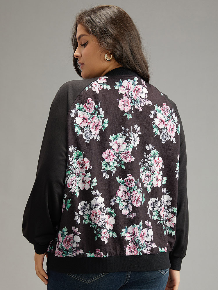 Plus Size Women Everyday Floral Pocket Pocket Casual Jackets BloomChic 