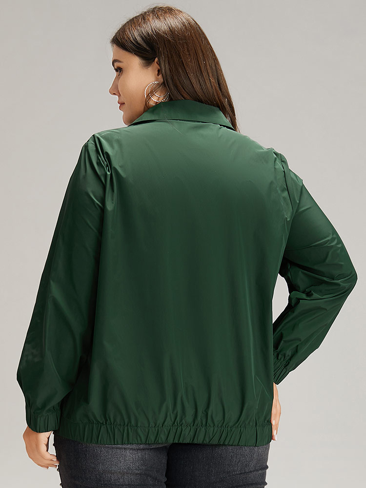 Plus Size Women Dailywear Plain Elastic cuffs Pocket Casual Jackets BloomChic 
