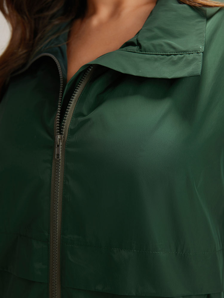 Plus Size Women Dailywear Plain Elastic cuffs Pocket Casual Jackets BloomChic 