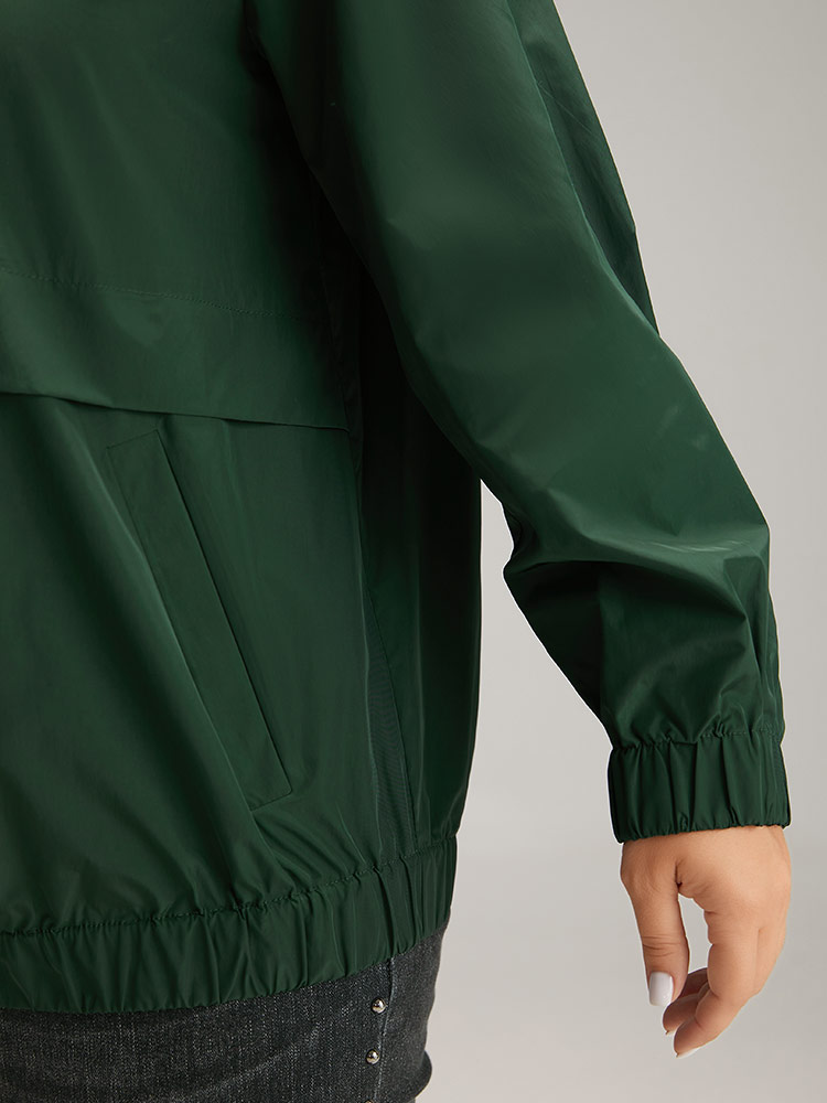 Plus Size Women Dailywear Plain Elastic cuffs Pocket Casual Jackets BloomChic 