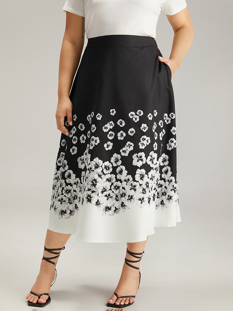 Plus Size Women Dailywear Pocket Pocket Elegant Skirts BloomChic 