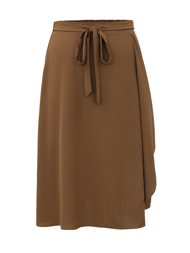 Plus Size Women Dailywear Cross straps Belt Office Skirts BloomChic 