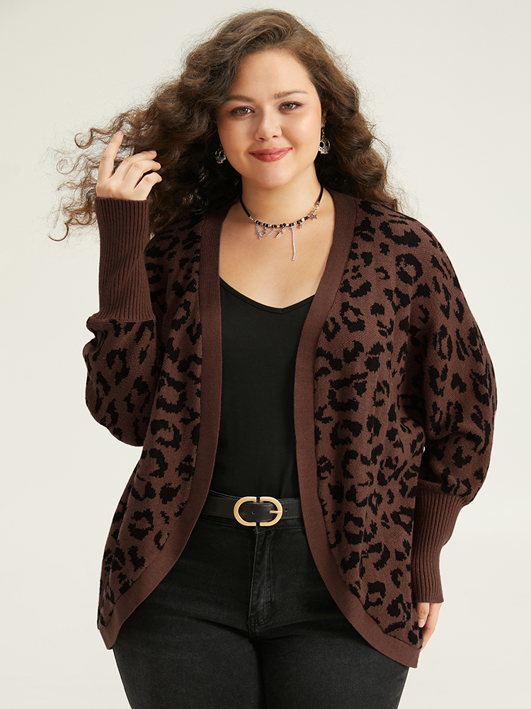 Plus Size Cardigans | Supersoft Essentials Leopard Curved Hem Cardigan | BloomChic 