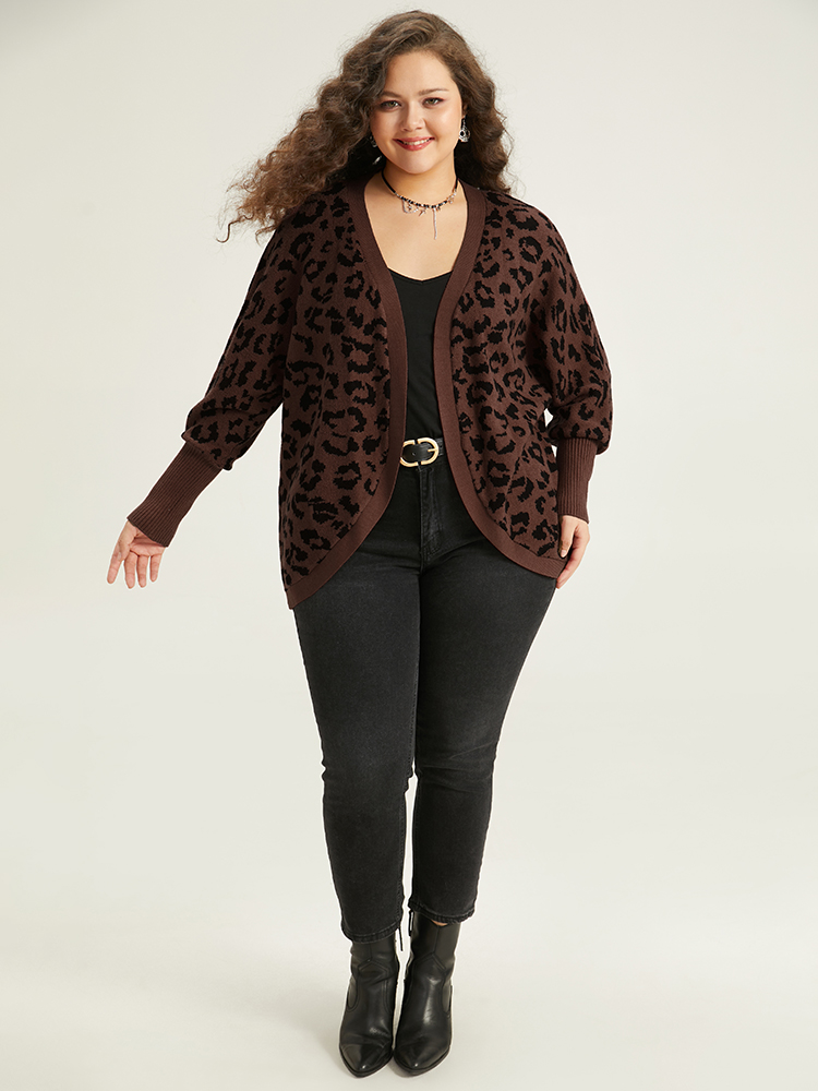 Plus Size Cardigans | Supersoft Essentials Leopard Curved Hem Cardigan | BloomChic 