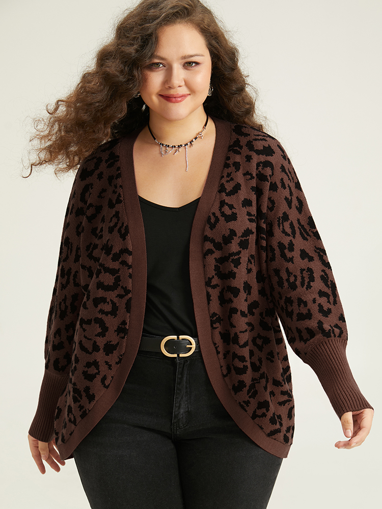 Plus Size Cardigans | Supersoft Essentials Leopard Curved Hem Cardigan | BloomChic 