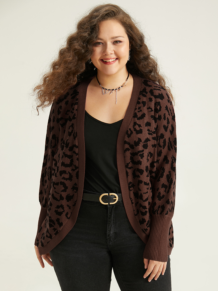 Plus Size Cardigans | Supersoft Essentials Leopard Curved Hem Cardigan | BloomChic 