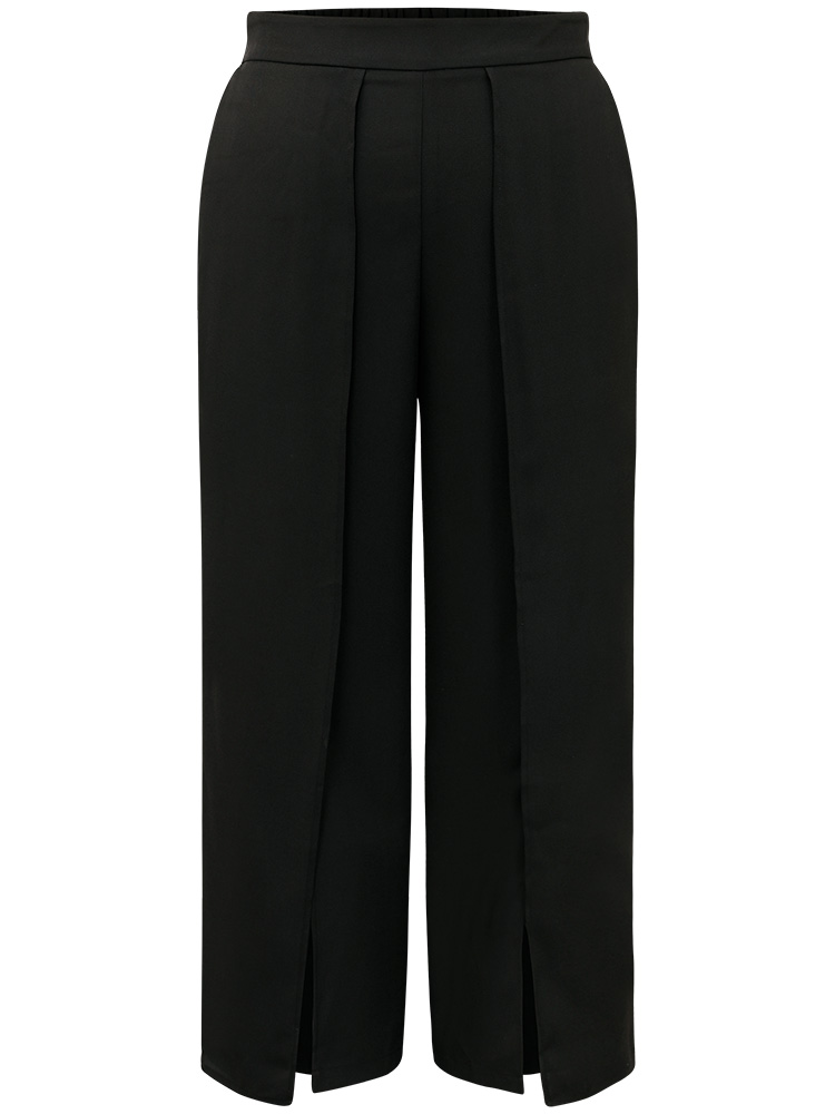 Plus Size Women Work Plain Plain High Rise Pocket At the Office Pants BloomChic 