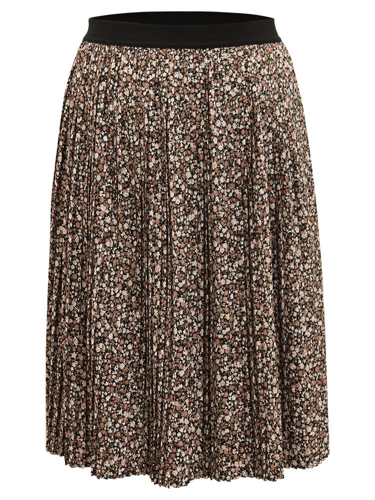 Plus Size Women Dailywear Pleated Elegant Skirts BloomChic 