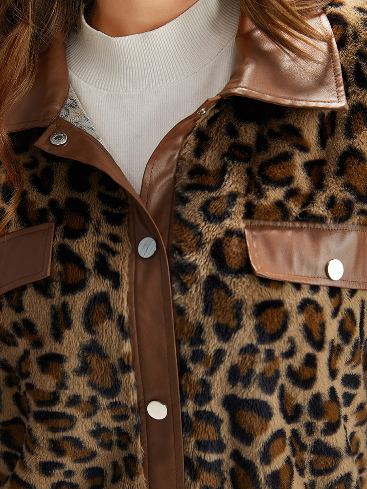 Plus Size Women Dailywear Leopard Elastic cuffs Casual Jackets BloomChic 
