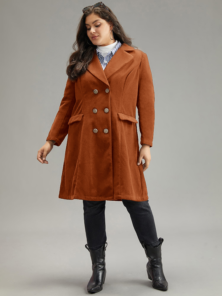 Plus Size Women Dailywear Plain Plain Pocket Casual Coats BloomChic 
