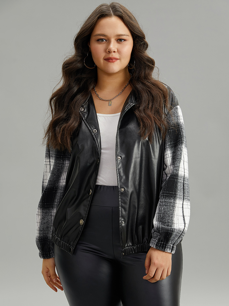 Plus Size Women Dailywear Plaid Elastic cuffs Casual Jackets BloomChic 