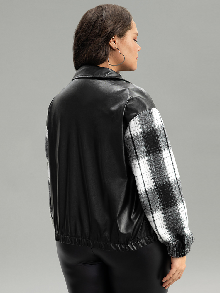 Plus Size Women Dailywear Plaid Elastic cuffs Casual Jackets BloomChic 