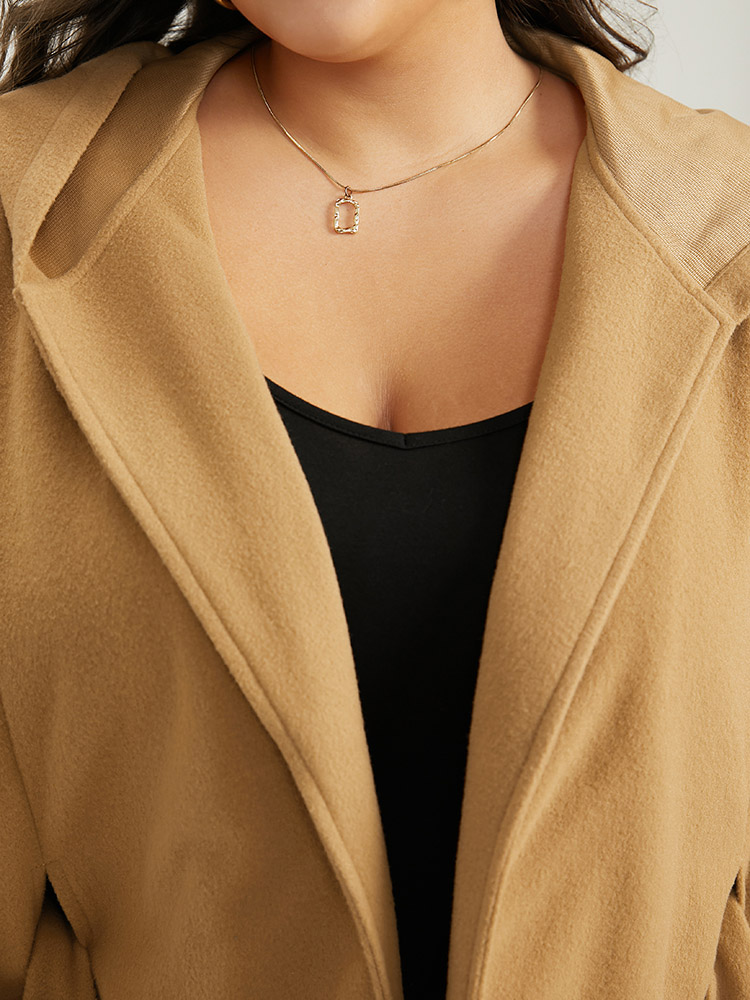 Plus Size Women Dailywear Plain Knotted Casual Coats BloomChic 