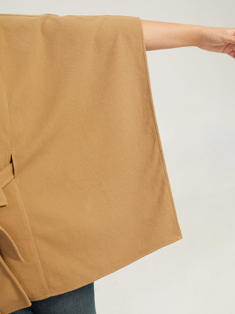 Plus Size Women Dailywear Plain Knotted Casual Coats BloomChic 