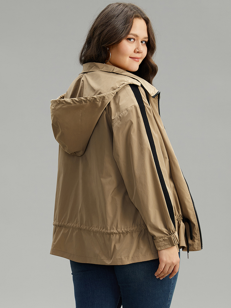 Plus Size Women Dailywear Plain Pocket Pocket Casual Jackets BloomChic 