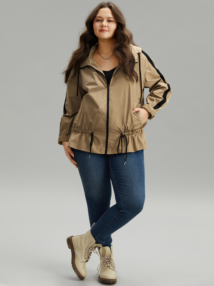 Plus Size Women Dailywear Plain Pocket Pocket Casual Jackets BloomChic 