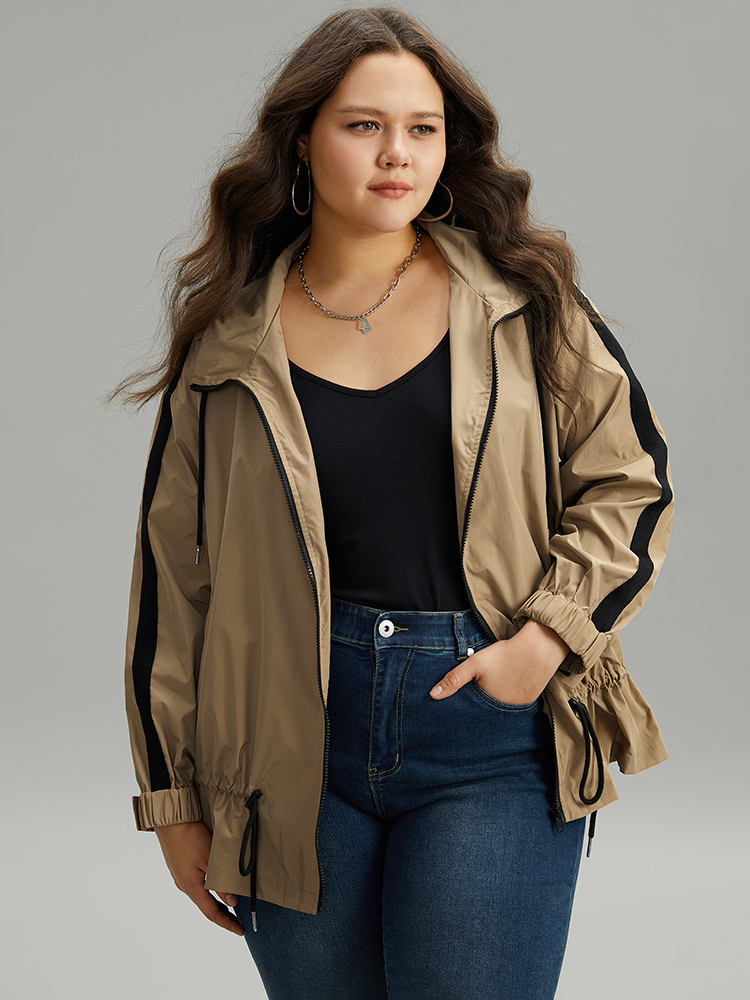 Plus Size Women Dailywear Plain Pocket Pocket Casual Jackets BloomChic 
