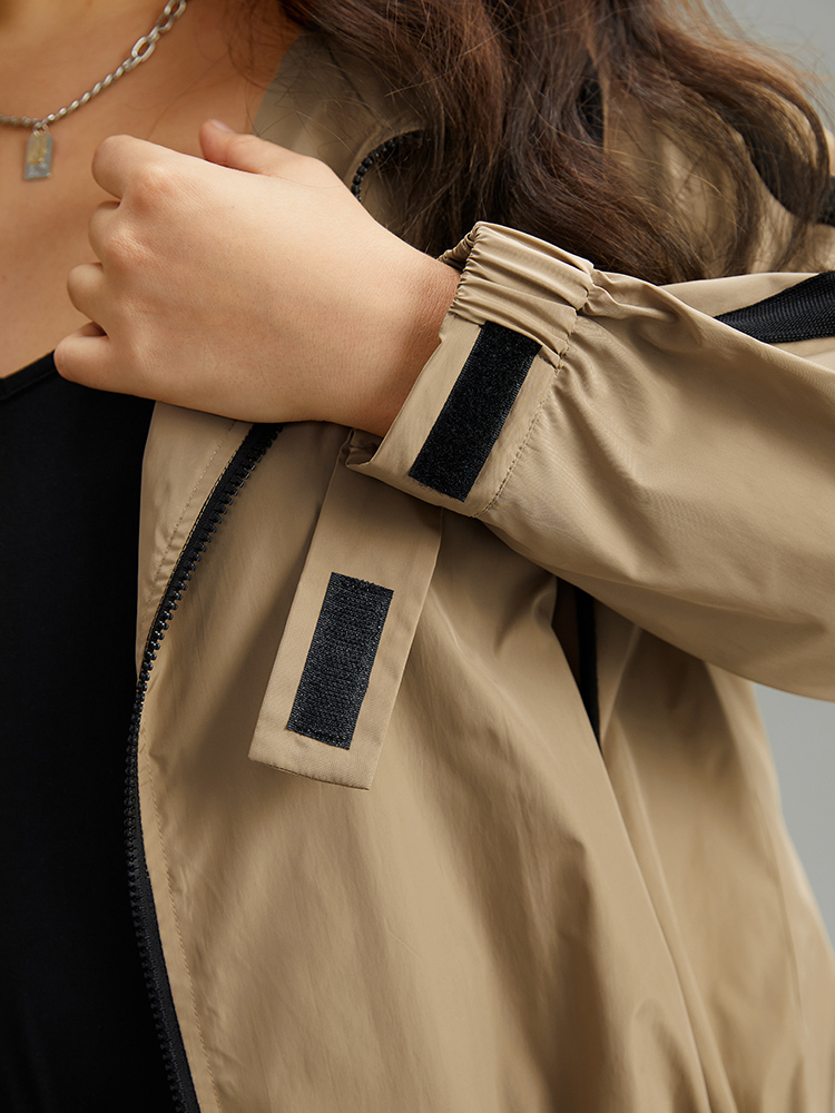 Plus Size Women Dailywear Plain Pocket Pocket Casual Jackets BloomChic 