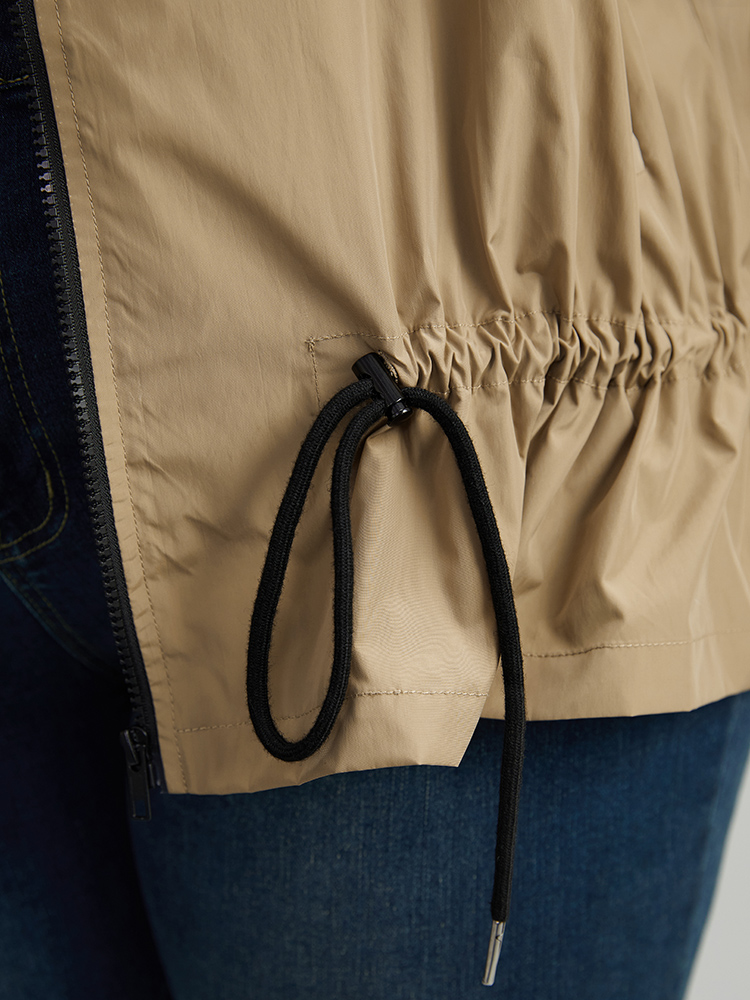 Plus Size Women Dailywear Plain Pocket Pocket Casual Jackets BloomChic 