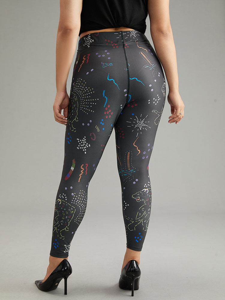 Plus Size Women Dailywear Animal Printed High stretch Skinny High Rise Casual Leggings BloomChic 