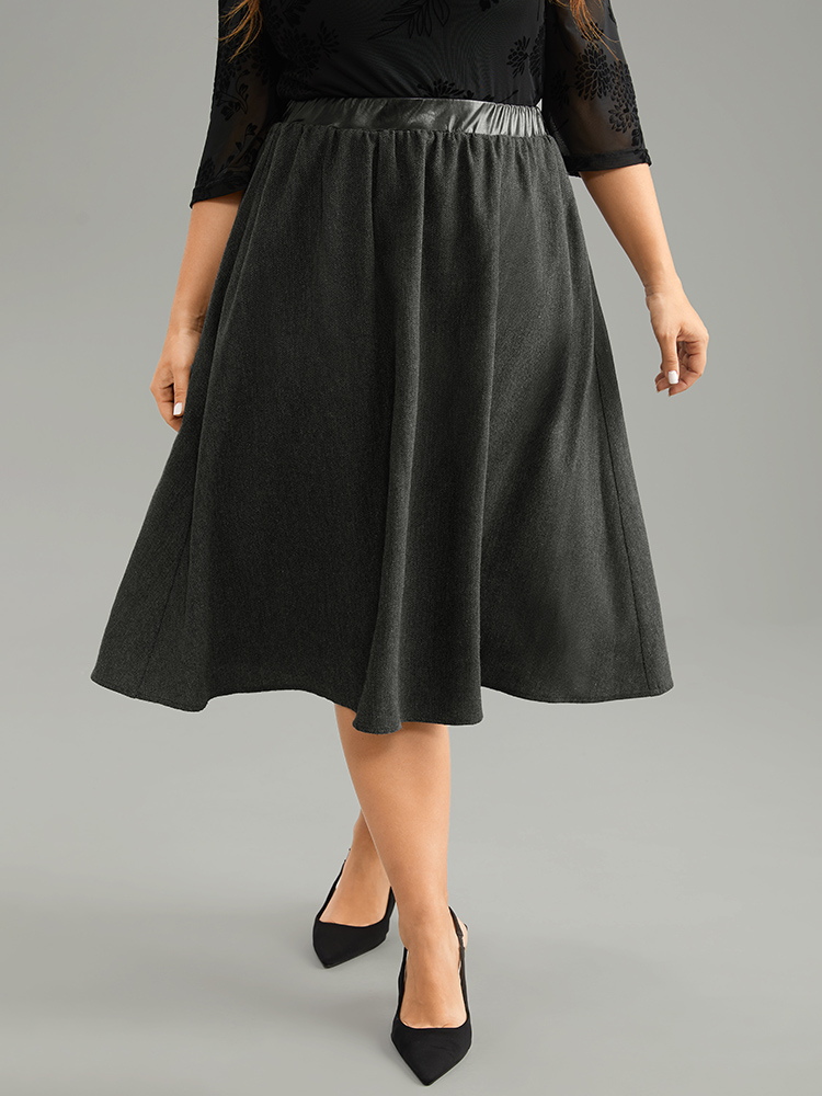 Plus Size Women Work Texture Pocket Office Skirts BloomChic 