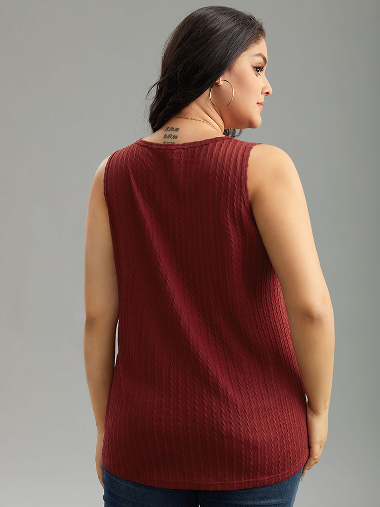 

Plus Size Plain Texture Square Neck Tank Top Women Scarlet Casual Texture Square Neck Dailywear Tank Tops Camis BloomChic