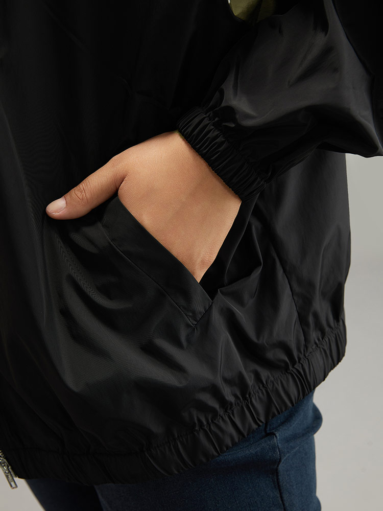 Plus Size Women Everyday Plain Contrast Pocket Casual Jackets BloomChic 