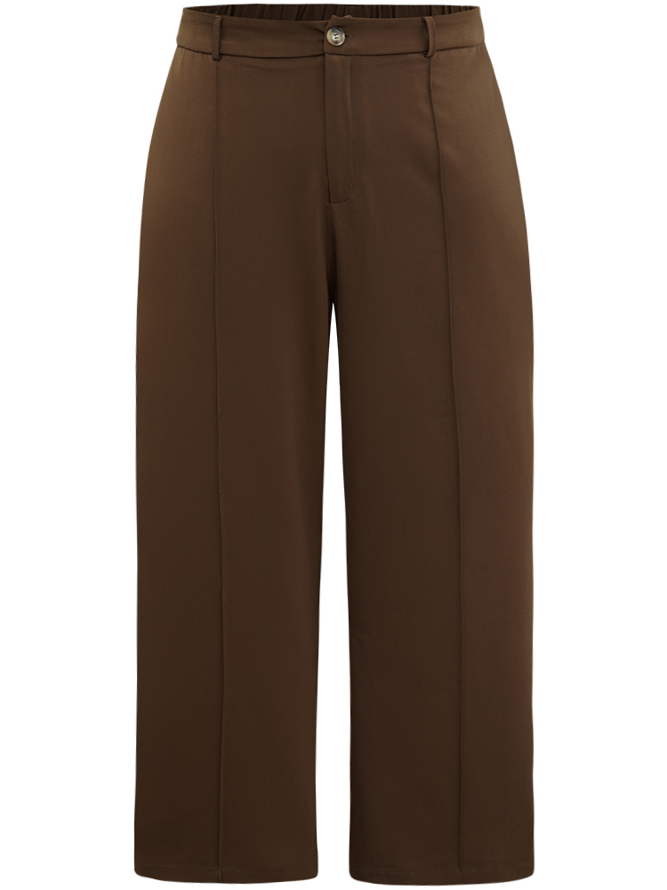 Plus Size Women Work Plain Plain High Rise Pocket Office Pants BloomChic 