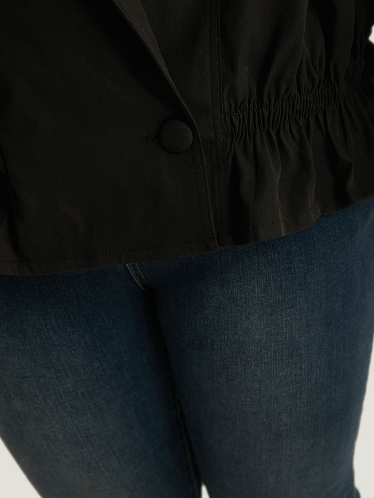 Plus Size Women Dailywear Plain Gathered Casual Coats BloomChic 