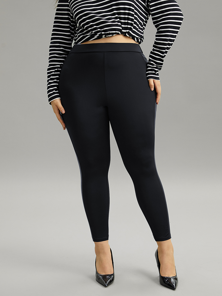 Plus Size Women Dailywear Plain Plain High stretch Skinny High Rise Casual Leggings BloomChic 