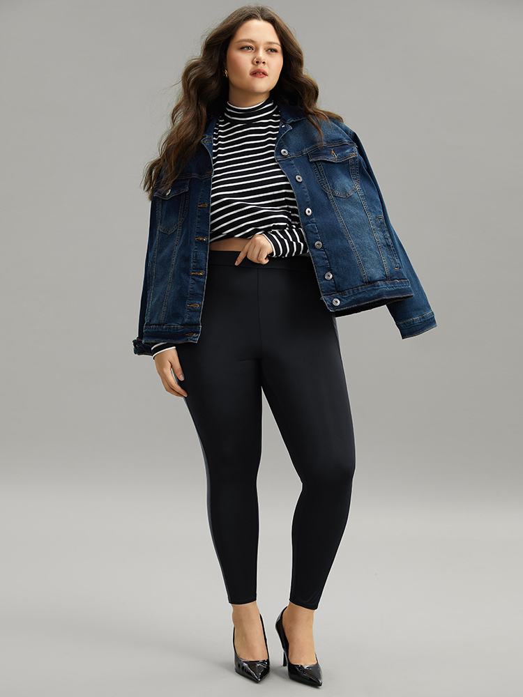Plus Size Women Dailywear Plain Plain High stretch Skinny High Rise Casual Leggings BloomChic 