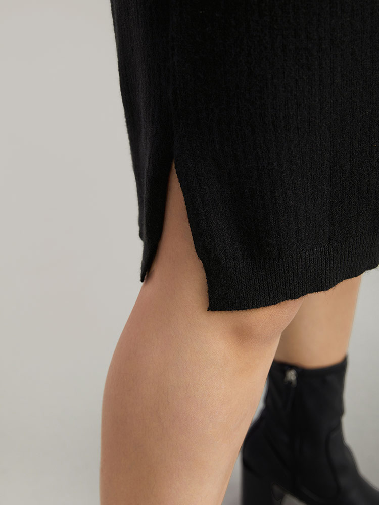Plus Size Sweater Dresses | Supersoft Essentials Anti-Pilling Shoulderless  Sweater Dress | BloomChic 
