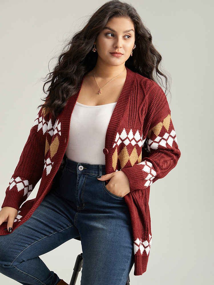 Plus Size Cardigans | Bandana Print Plisse Button Through Cardigan | BloomChic 