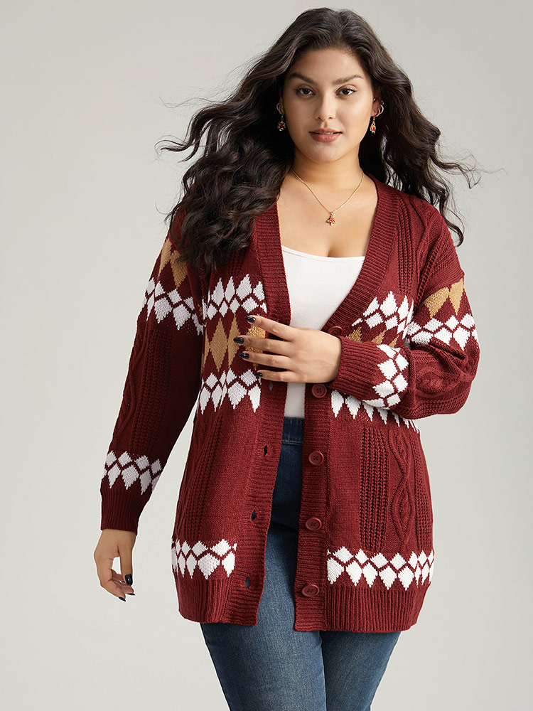 Plus Size Cardigans | Bandana Print Plisse Button Through Cardigan | BloomChic 