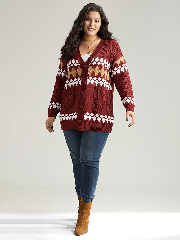 Plus Size Cardigans | Bandana Print Plisse Button Through Cardigan | BloomChic 