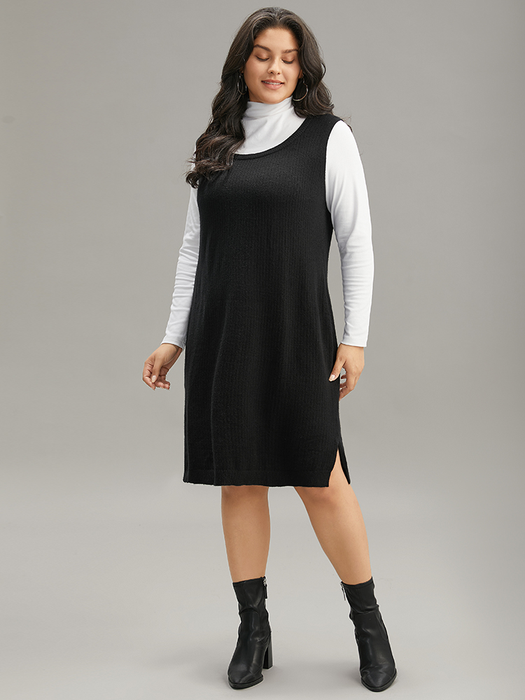 Plus Size Sweater Dresses | Supersoft Essentials Anti-Pilling Shoulderless  Sweater Dress | BloomChic 