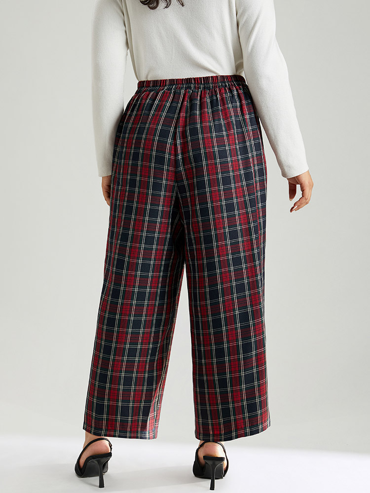Plus Size Women Festival-Christmas Graphic-Christmas Elastic Waist High Rise Pocket Elegant Pants BloomChic 